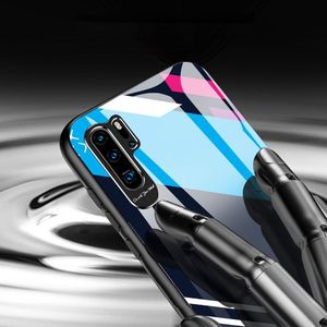 Hurtel Color Glass Case etui pokrowiec nakładka ze szkła hartowanego z osłoną na aparat Huawei P30 Pro pattern 2 uniwersalny 8