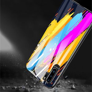 Hurtel Color Glass Case etui pokrowiec nakładka ze szkła hartowanego z osłoną na aparat Huawei P30 Pro pattern 2 uniwersalny 10
