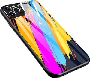 Hurtel Color Glass Case etui pokrowiec nakładka ze szkła hartowanego z osłoną na aparat iPhone 11 Pro Max pattern 3 uniwersalny 1