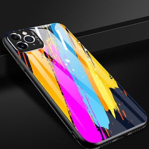 Hurtel Color Glass Case etui pokrowiec nakładka ze szkła hartowanego z osłoną na aparat iPhone 11 Pro Max pattern 3 uniwersalny 13