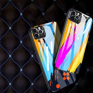 Hurtel Color Glass Case etui pokrowiec nakładka ze szkła hartowanego z osłoną na aparat iPhone 11 Pro Max pattern 2 uniwersalny 2