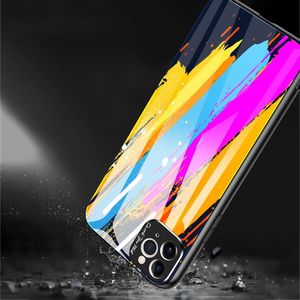 Hurtel Color Glass Case etui pokrowiec nakładka ze szkła hartowanego z osłoną na aparat iPhone 11 Pro Max pattern 2 uniwersalny 10