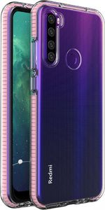 Hurtel Spring Case pokrowiec żelowe etui z kolorową ramką do Xiaomi Redmi Note 8T jasnoróżowy uniwersalny 1