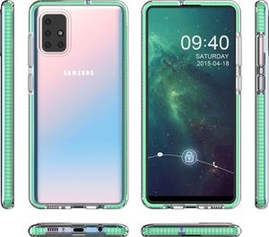 Hurtel Spring Case pokrowiec żelowe etui z kolorową ramką do Samsung Galaxy A71 ciemnoróżowy uniwersalny 4
