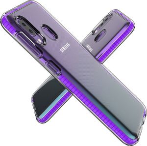 Hurtel Spring Case pokrowiec żelowe etui z kolorową ramką do Samsung Galaxy A20e ciemnoróżowy uniwersalny 3