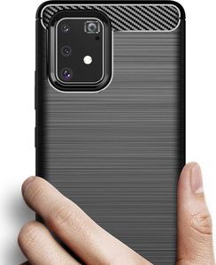 Hurtel Carbon Case elastyczne etui pokrowiec Samsung Galaxy S10 Lite czarny uniwersalny 3