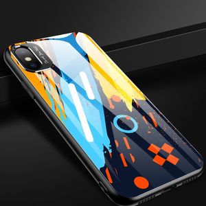 Hurtel Color Glass Case etui pokrowiec nakładka ze szkła hartowanego z osłoną na aparat iPhone XR pattern 2 uniwersalny 13