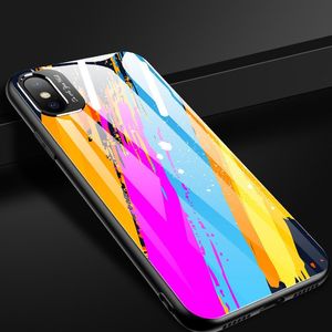 Hurtel Color Glass Case etui pokrowiec nakładka ze szkła hartowanego z osłoną na aparat iPhone XR pattern 2 uniwersalny 16