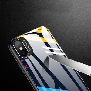 Hurtel Color Glass Case etui pokrowiec nakładka ze szkła hartowanego z osłoną na aparat iPhone XR pattern 2 uniwersalny 6