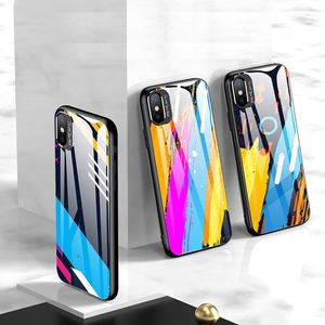 Hurtel Color Glass Case etui pokrowiec nakładka ze szkła hartowanego z osłoną na aparat iPhone XR pattern 2 uniwersalny 10