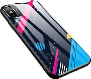 Hurtel Color Glass Case etui pokrowiec nakładka ze szkła hartowanego z osłoną na aparat iPhone XS / iPhone X pattern 4 uniwersalny 1