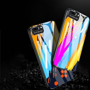 Hurtel Color Glass Case etui pokrowiec nakładka ze szkła hartowanego z osłoną na aparat iPhone 8 Plus / iPhone 7 Plus pattern 4 uniwersalny 2