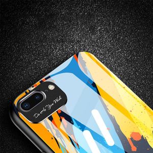 Hurtel Color Glass Case etui pokrowiec nakładka ze szkła hartowanego z osłoną na aparat iPhone 8 Plus / iPhone 7 Plus pattern 4 uniwersalny 4