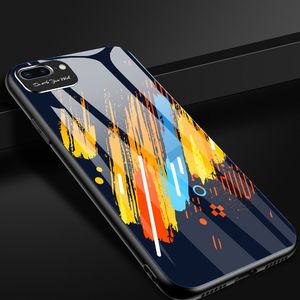 Hurtel Color Glass Case etui pokrowiec nakładka ze szkła hartowanego z osłoną na aparat iPhone SE 2020 / iPhone 8 / iPhone 7 pattern 4 uniwersalny 16