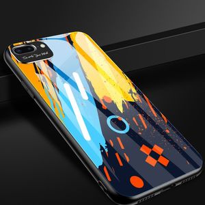 Hurtel Color Glass Case etui pokrowiec nakładka ze szkła hartowanego z osłoną na aparat iPhone SE 2020 / iPhone 8 / iPhone 7 pattern 3 uniwersalny 12