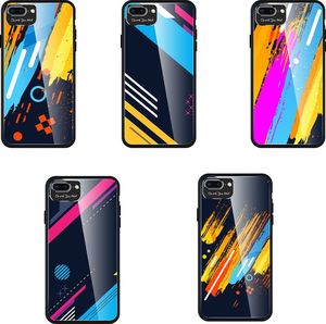 Hurtel Color Glass Case etui pokrowiec nakładka ze szkła hartowanego z osłoną na aparat iPhone SE 2020 / iPhone 8 / iPhone 7 pattern 3 uniwersalny 18