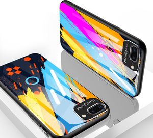 Hurtel Color Glass Case etui pokrowiec nakładka ze szkła hartowanego z osłoną na aparat iPhone SE 2020 / iPhone 8 / iPhone 7 pattern 1 uniwersalny 3