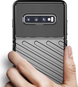 Hurtel Thunder Case elastyczne pancerne etui pokrowiec Samsung Galaxy S10 czarny uniwersalny 4