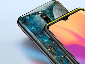 Hurtel Gradient Glass etui pokrowiec nakładka ze szkła hartowanego Xiaomi Redmi 8 czarno-czerwony uniwersalny 3