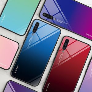Hurtel Gradient Glass etui pokrowiec nakładka ze szkła hartowanego Samsung Galaxy A70 czarno-czerwony uniwersalny 14