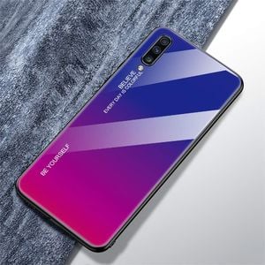 Hurtel Gradient Glass etui pokrowiec nakładka ze szkła hartowanego Samsung Galaxy A70 czarno-czerwony uniwersalny 2
