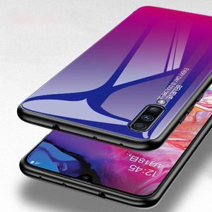 Hurtel Gradient Glass etui pokrowiec nakładka ze szkła hartowanego Samsung Galaxy A70 czarno-czerwony uniwersalny 3