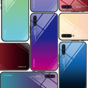 Hurtel Gradient Glass etui pokrowiec nakładka ze szkła hartowanego Samsung Galaxy A70 czarno-niebieski uniwersalny 15