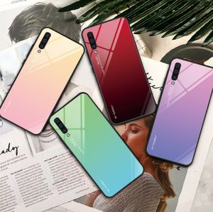 Hurtel Gradient Glass etui pokrowiec nakładka ze szkła hartowanego Samsung Galaxy A70 czarno-niebieski uniwersalny 8