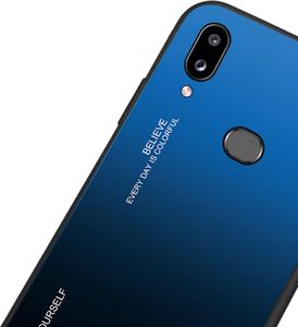 Hurtel Gradient Glass etui pokrowiec nakładka ze szkła hartowanego Samsung Galaxy A20e różowo-fioletowy uniwersalny 3