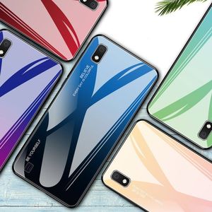 Hurtel Gradient Glass etui pokrowiec nakładka ze szkła hartowanego Samsung Galaxy A10 różowo-fioletowy uniwersalny 12