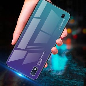 Hurtel Gradient Glass etui pokrowiec nakładka ze szkła hartowanego Samsung Galaxy A10 różowo-fioletowy uniwersalny 15
