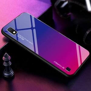 Hurtel Gradient Glass etui pokrowiec nakładka ze szkła hartowanego Samsung Galaxy A10 różowo-fioletowy uniwersalny 3