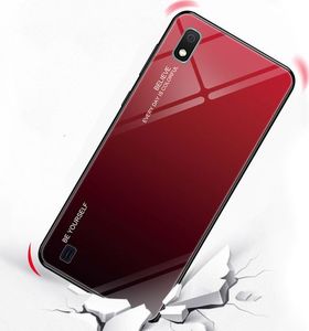 Hurtel Gradient Glass etui pokrowiec nakładka ze szkła hartowanego Samsung Galaxy A10 różowo-fioletowy uniwersalny 7