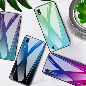 Hurtel Gradient Glass etui pokrowiec nakładka ze szkła hartowanego Samsung Galaxy A10 zielono-fioletowy uniwersalny 12