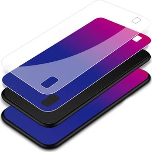 Hurtel Gradient Glass etui pokrowiec nakładka ze szkła hartowanego Samsung Galaxy A10 zielono-fioletowy uniwersalny 3