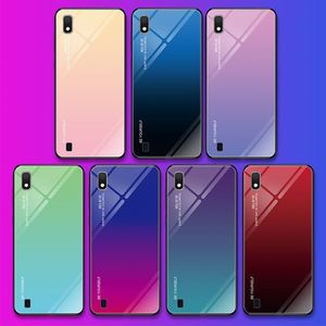 Hurtel Gradient Glass etui pokrowiec nakładka ze szkła hartowanego Samsung Galaxy A10 zielono-fioletowy uniwersalny 8