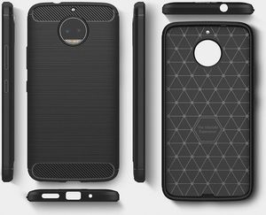 Hurtel Carbon Case elastyczne etui pokrowiec Motorola Moto G5S Plus czarny uniwersalny 6