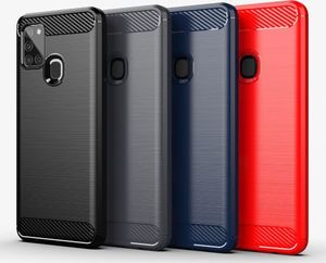 Hurtel Carbon Case elastyczne etui pokrowiec Samsung Galaxy A21S niebieski uniwersalny (61093-uniw) - 61093-uniw 3