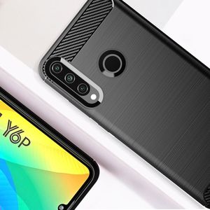 Hurtel Carbon Case elastyczne etui pokrowiec Huawei Y6p czarny uniwersalny 5