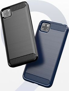 Hurtel Carbon Case elastyczne etui pokrowiec Huawei Y5p niebieski uniwersalny 2
