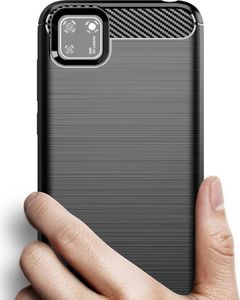 Hurtel Carbon Case elastyczne etui pokrowiec Huawei Y5p czarny uniwersalny 3