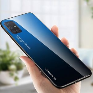 Hurtel Gradient Glass etui pokrowiec nakładka ze szkła hartowanego Samsung Galaxy A71 czarno-niebieski uniwersalny 17