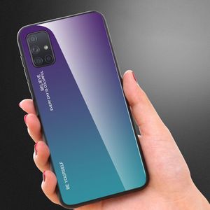 Hurtel Gradient Glass etui pokrowiec nakładka ze szkła hartowanego Samsung Galaxy A71 czarno-niebieski uniwersalny 8
