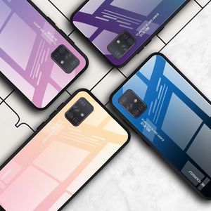 Hurtel Gradient Glass etui pokrowiec nakładka ze szkła hartowanego Samsung Galaxy A71 zielono-fioletowy uniwersalny 14