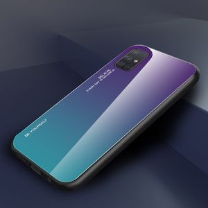 Hurtel Gradient Glass etui pokrowiec nakładka ze szkła hartowanego Samsung Galaxy A71 zielono-fioletowy uniwersalny 16