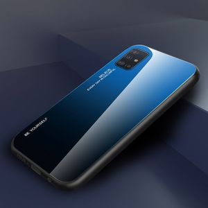 Hurtel Gradient Glass etui pokrowiec nakładka ze szkła hartowanego Samsung Galaxy A51 czarno-niebieski uniwersalny 16