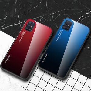 Hurtel Gradient Glass etui pokrowiec nakładka ze szkła hartowanego Samsung Galaxy A51 zielono-fioletowy uniwersalny 13