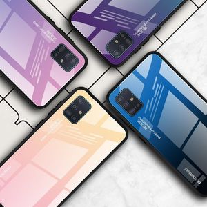 Hurtel Gradient Glass etui pokrowiec nakładka ze szkła hartowanego Samsung Galaxy A51 zielono-fioletowy uniwersalny 14