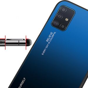 Hurtel Gradient Glass etui pokrowiec nakładka ze szkła hartowanego Samsung Galaxy A51 zielono-fioletowy uniwersalny 10