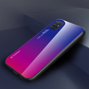Hurtel Gradient Glass etui pokrowiec nakładka ze szkła hartowanego Samsung Galaxy A51 różowo-fioletowy uniwersalny 16